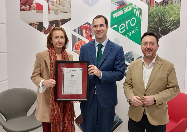 Foto SEUR Now recibe el certificado ISO 45001 de AENOR de Seguridad y Salud en el Trabajo.